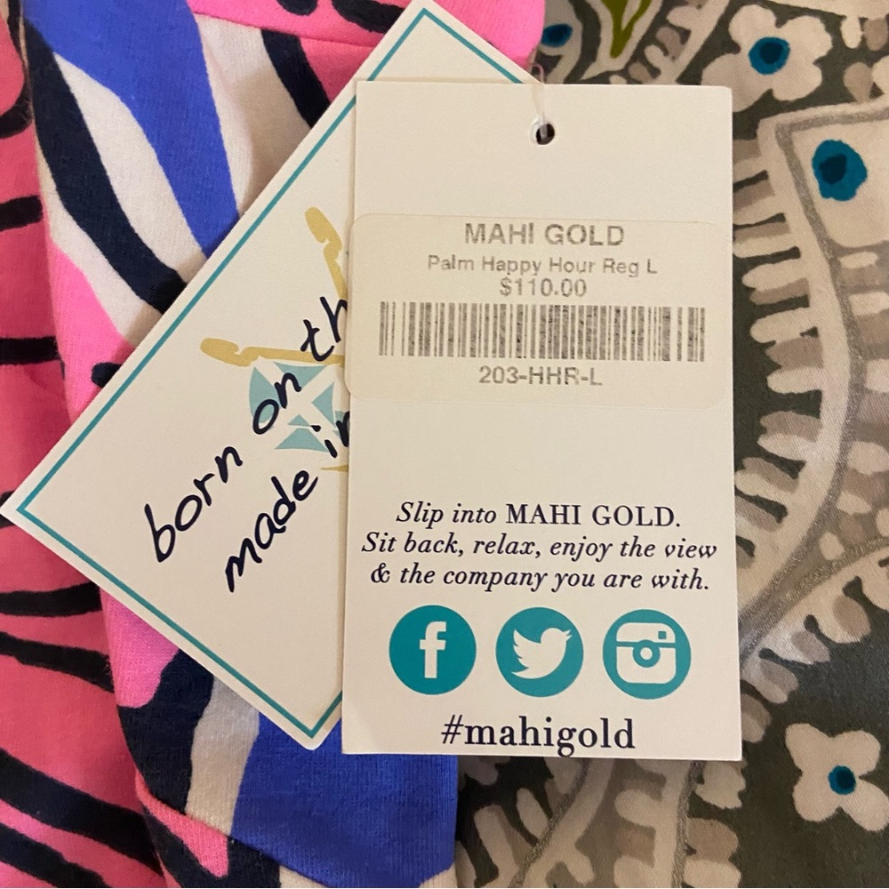 NWT MAHI GOLD Pink and Blue Floral Dress Large - Picture 6 of 8